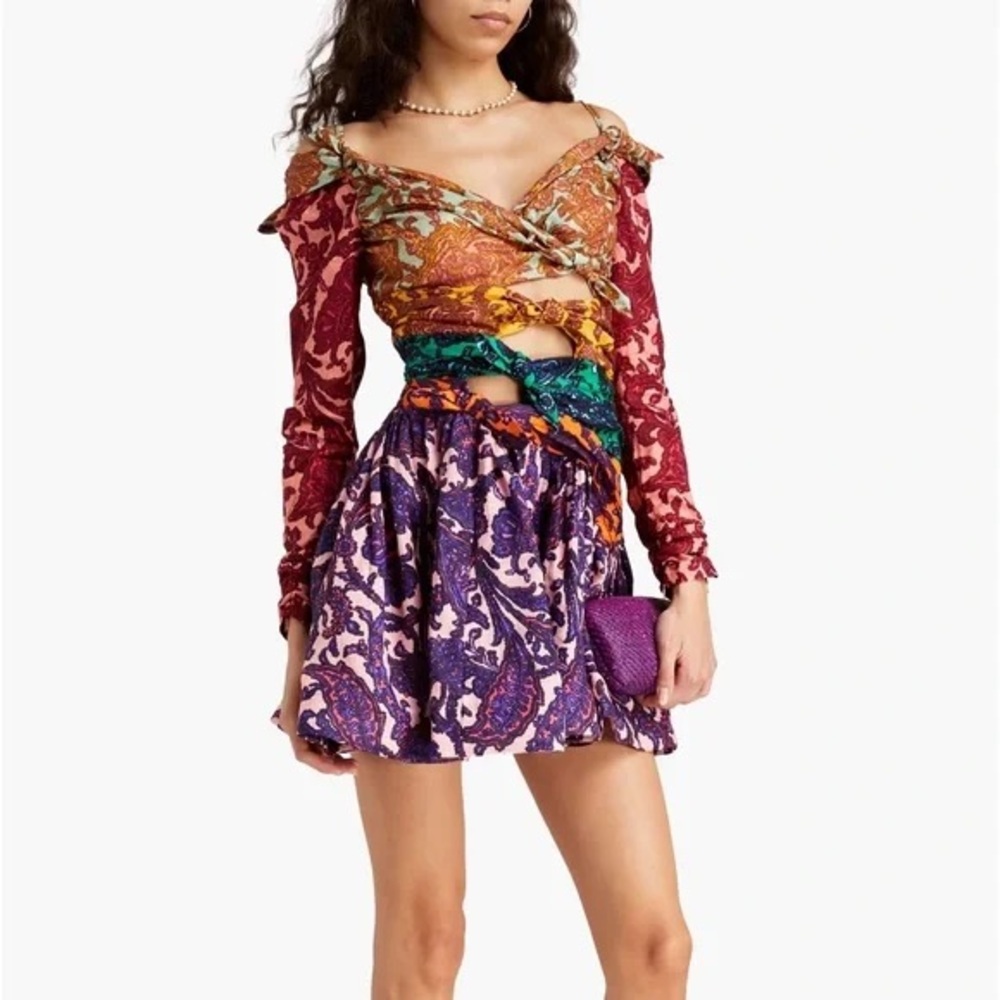 Zimmermann Multicolor Tiggy Bow Mini Dress